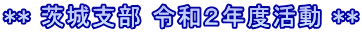 ** 茨城支部 令和２年度活動 **